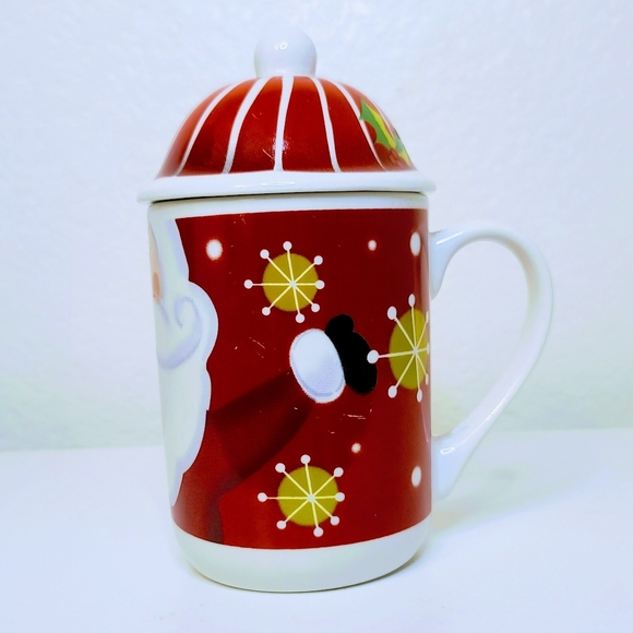 Vintage Santa Claus Festive Mug Coffee Cup with removable lid gift - Picture 5 of 7